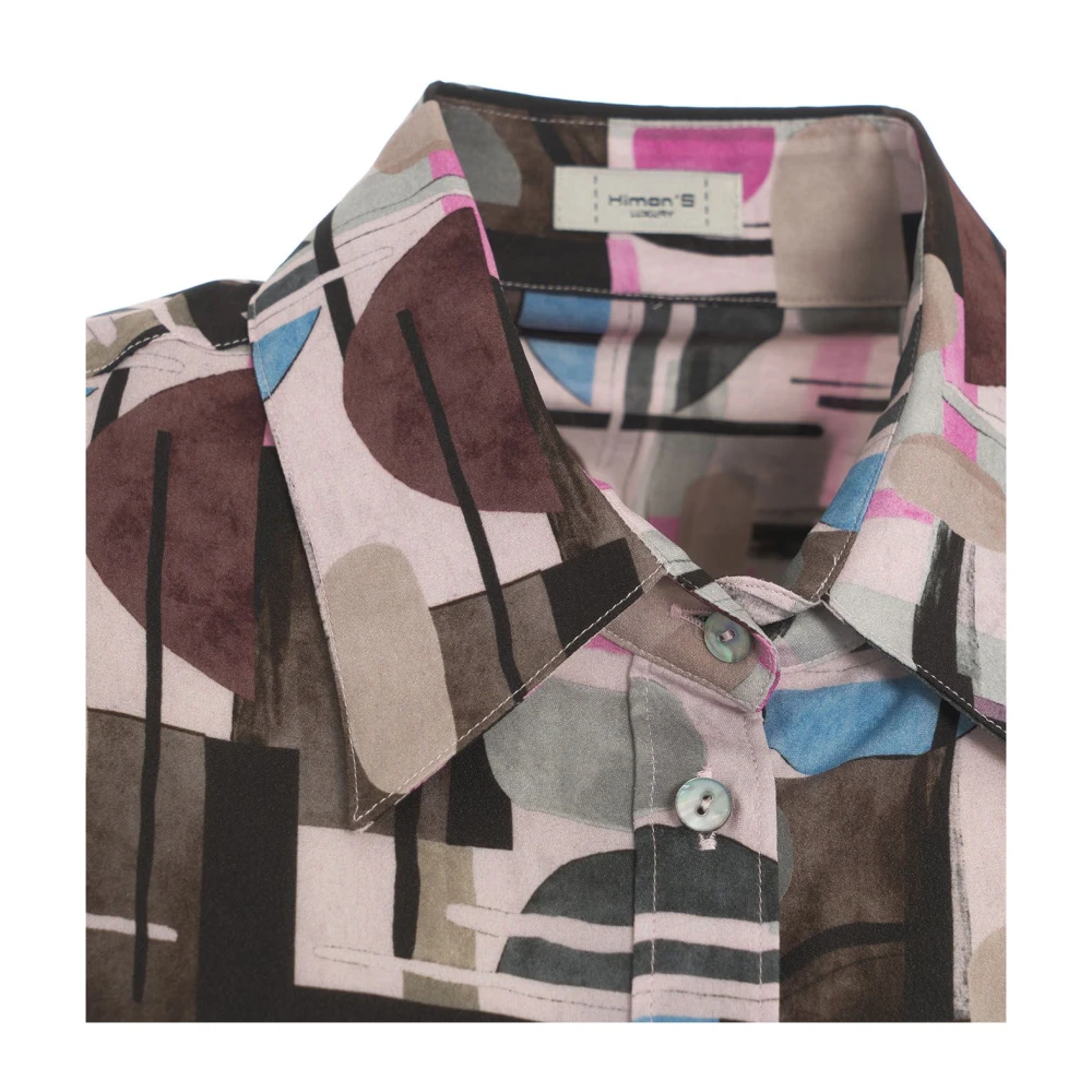 Himon's Retro Print Multi-gekleurde Blouse Multicolor Dames