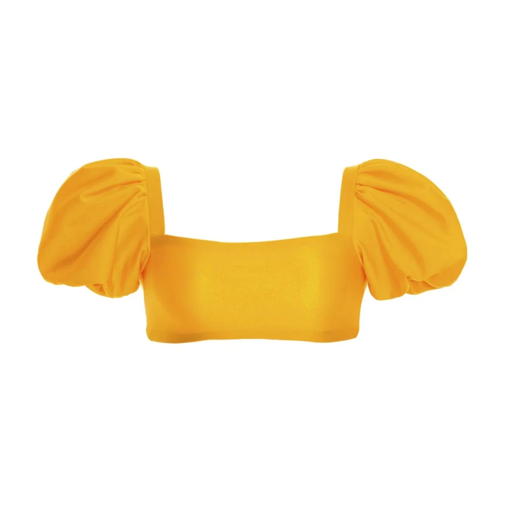Agua by Agua Bendita Gele bikinitop met trendy pofmouwen Yellow Dames