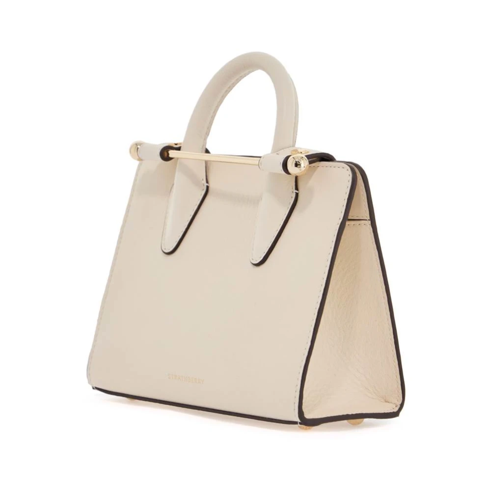 Strathberry Elegante Leren Handtas met Afneembare Band Beige Dames