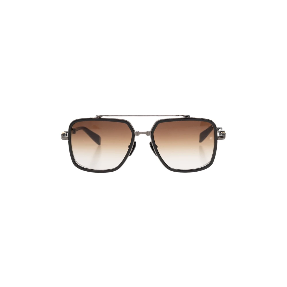 Balmain Unisex Nero/Marrone Officier Occhiali Da Sole Geometrico 58Mm - Immagine 3
