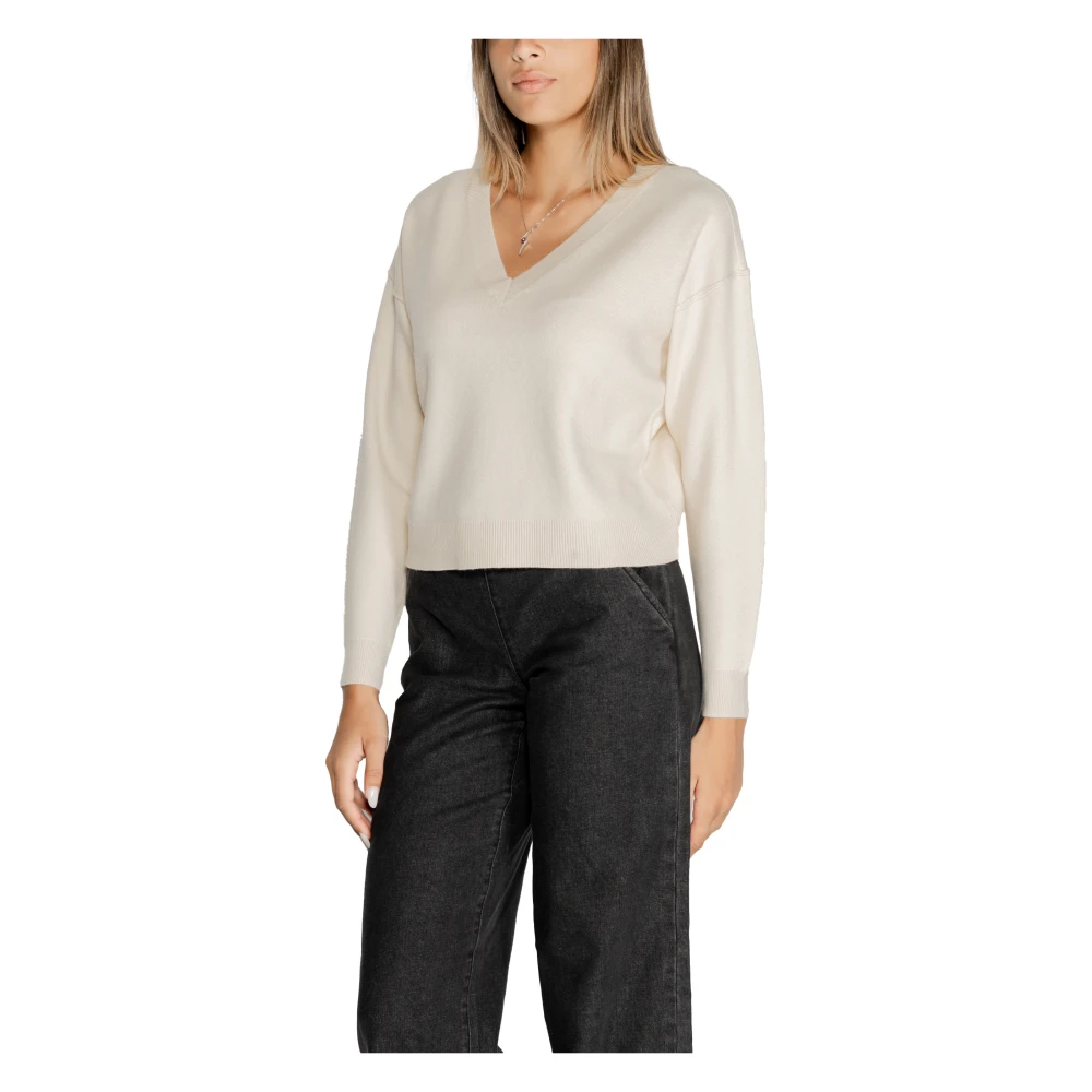 Vero Moda Witte V-hals Gebreide Kleding voor Vrouwen White Dames