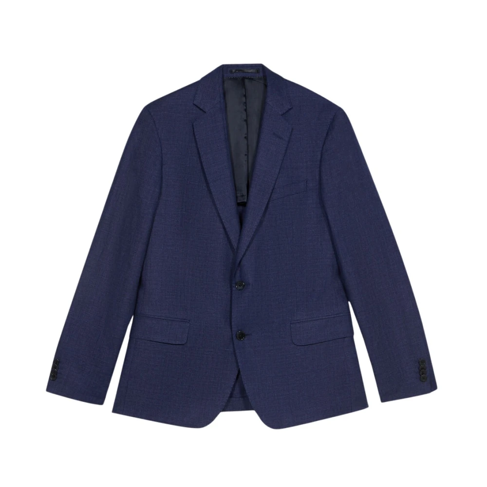 Brooks Brothers Blazer van Navy Linnen en Maagdelijke Wolmix Blue Heren