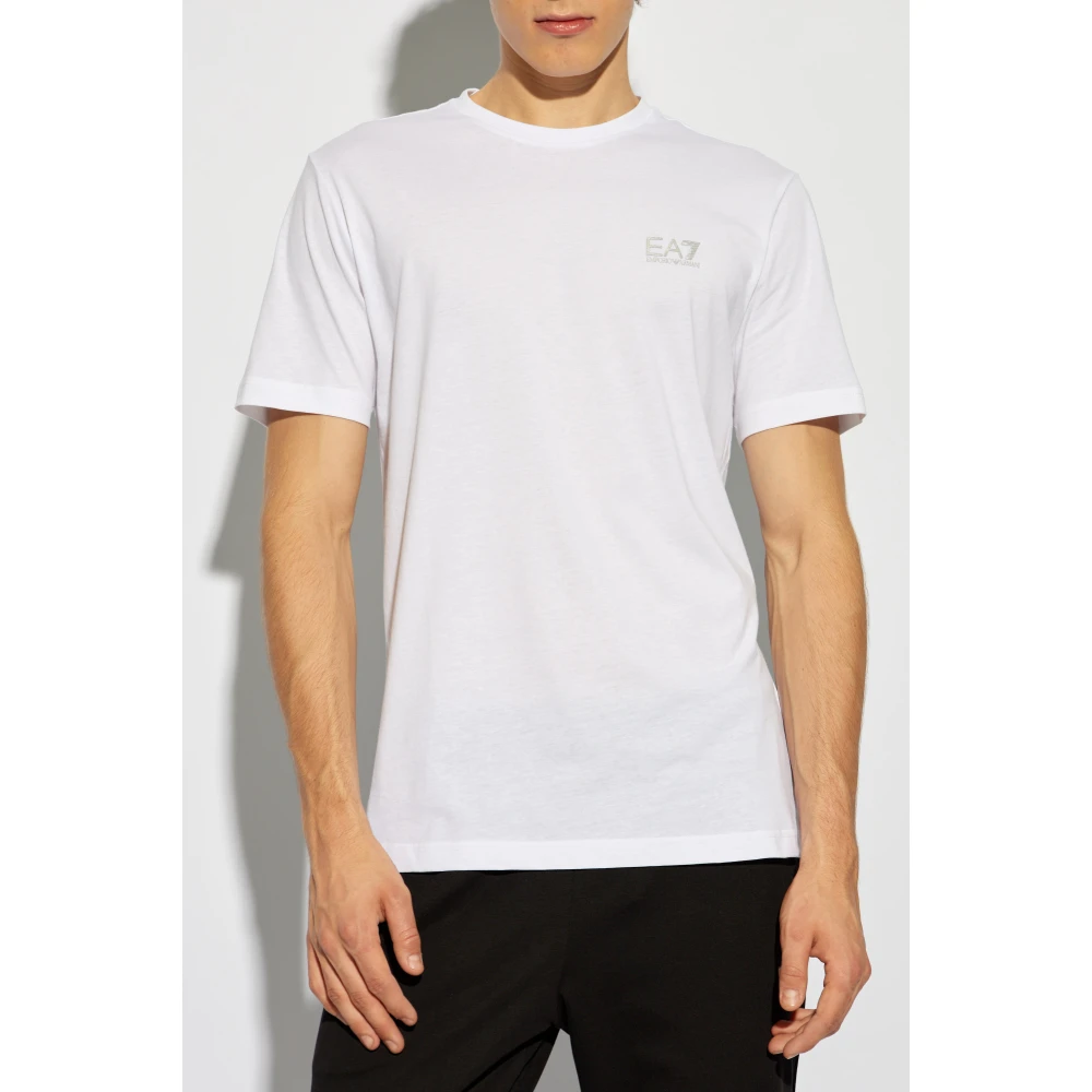 Emporio Armani EA7 T-shirt met logo White Heren