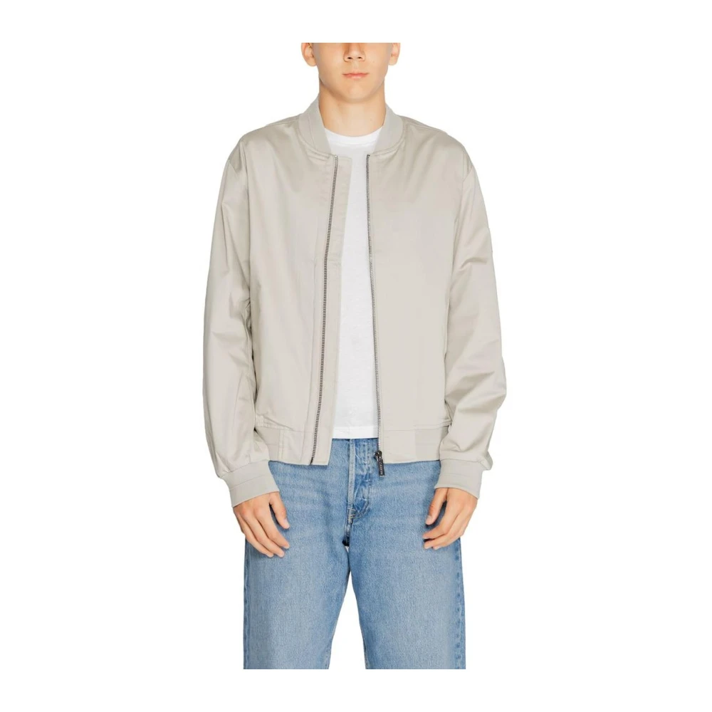 Calvin Klein Men's Gray Bomber Jackets, 2XL, Blend Cotton Bomber Jacket