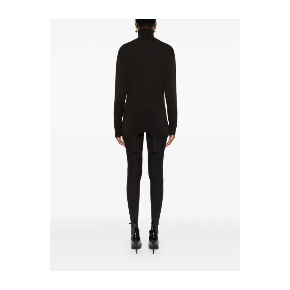 Saint Laurent Garter Sweater Brown Dames