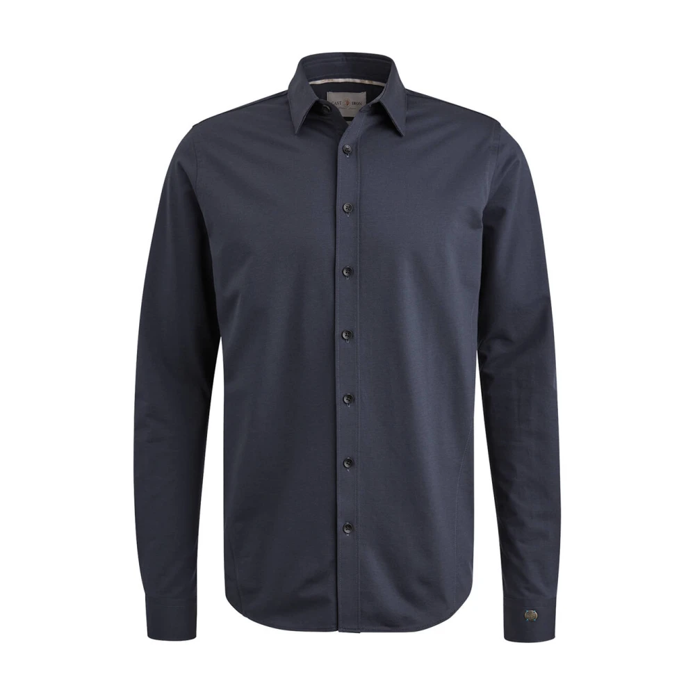 Cast Iron Lange Mouw Twill Jersey Shirt Blue Heren