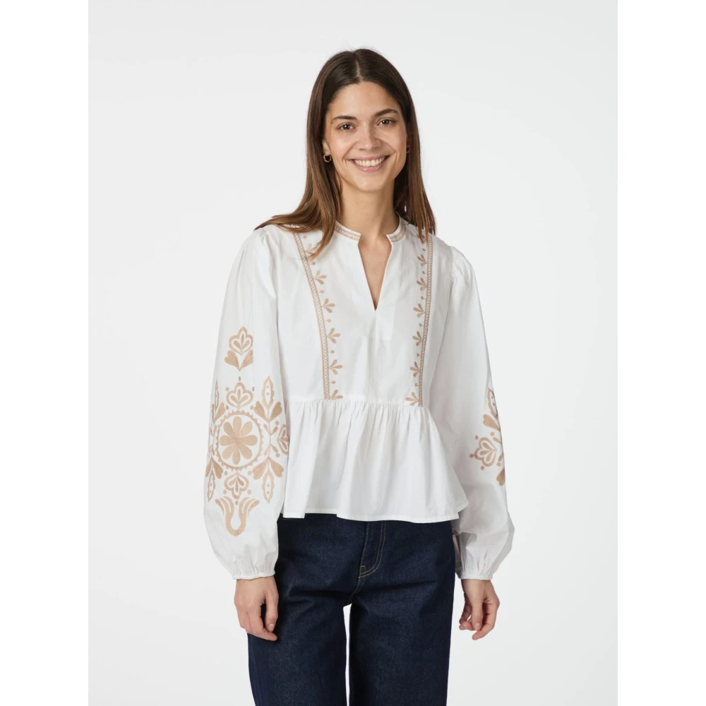 NEO NOIR Geborduurde Off White Blouse White Dames