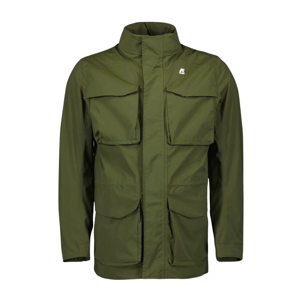 K-way Stretch Nylon Manphy Parka voor Mannen Green Heren