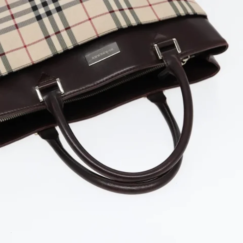 Burberry Vintage Pre-owned Canvas handbags Beige Dames