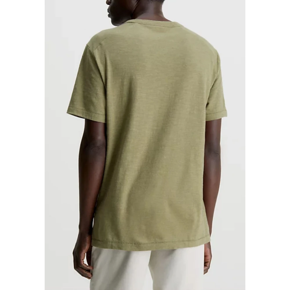 Calvin Klein Katoen Linnen Heren T-Shirt Green Heren