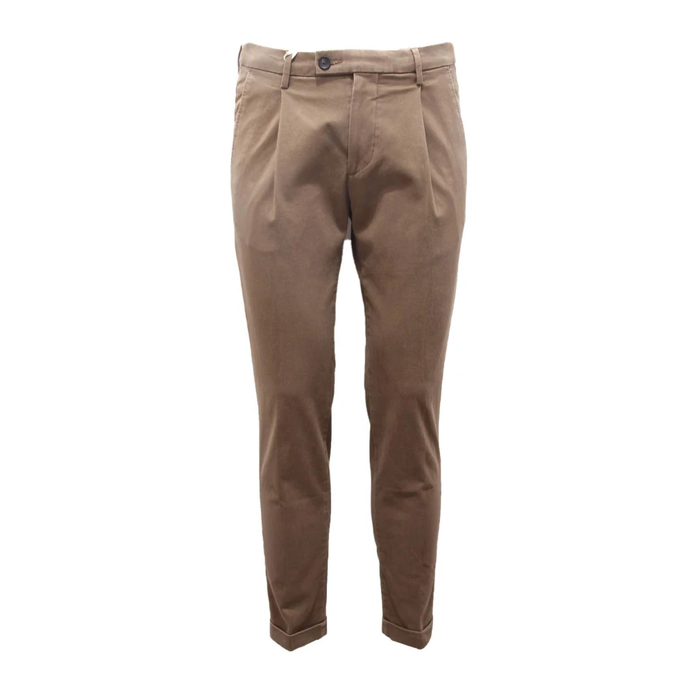 Michael Coal Men's Brown Slim Fit Italian Cotton Trousers - Slim-Fit Trousers - W31 - Trousers
