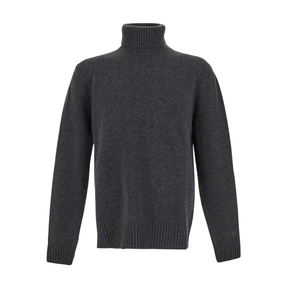 Seven Gauge Wollen Turtleneck Sweater Gray Heren