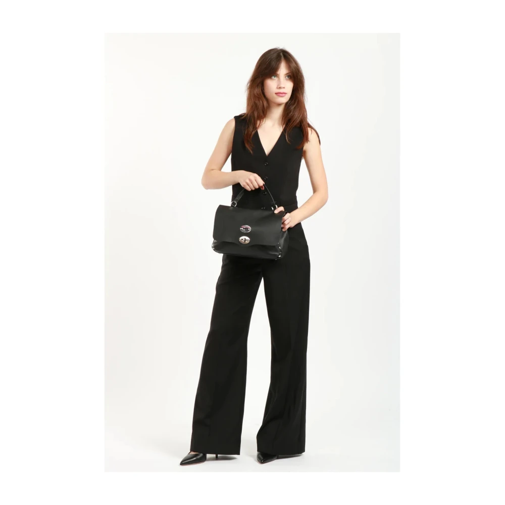 Zanellato Zwarte leren kleptas Black Dames