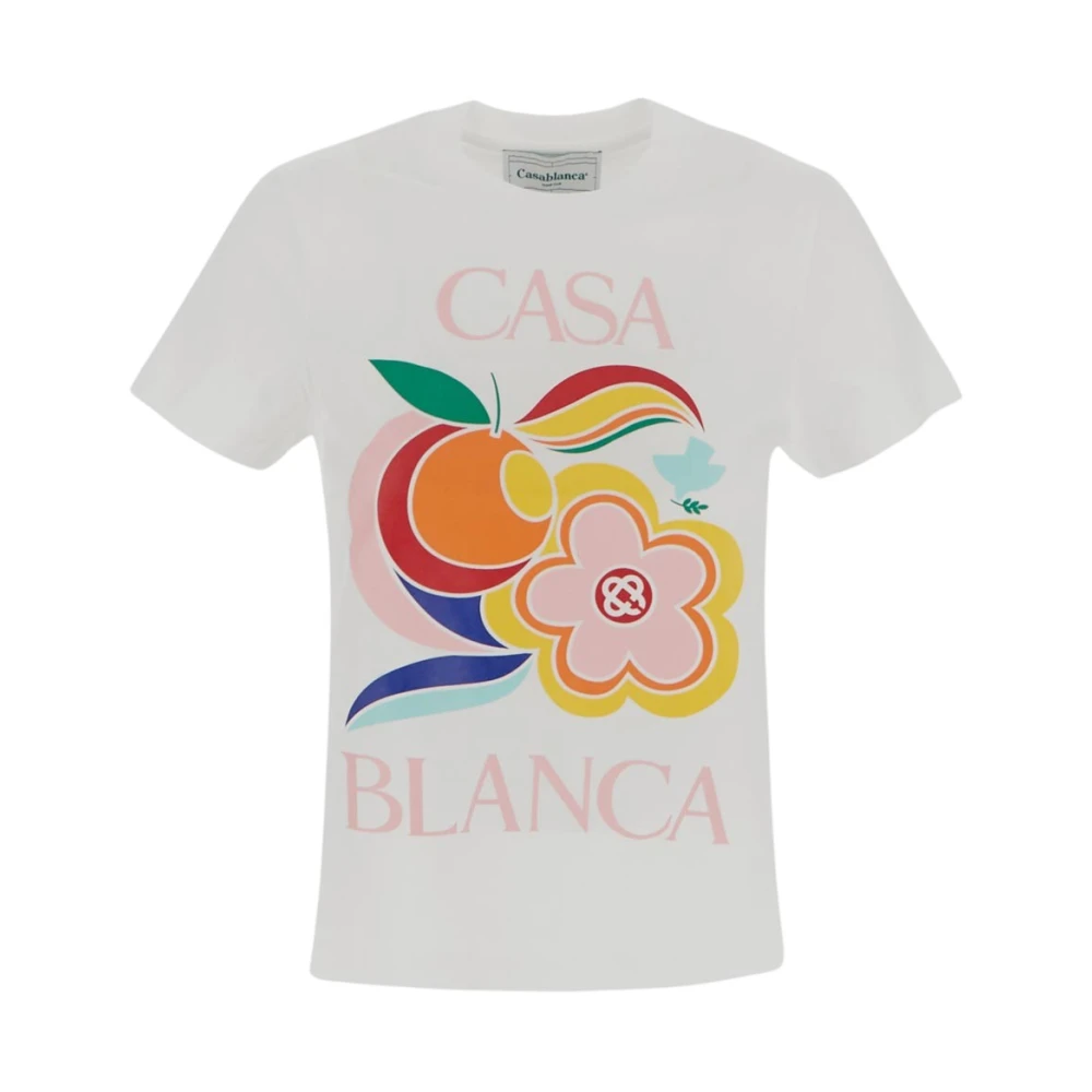Casablanca Katoenen T-shirt White Dames