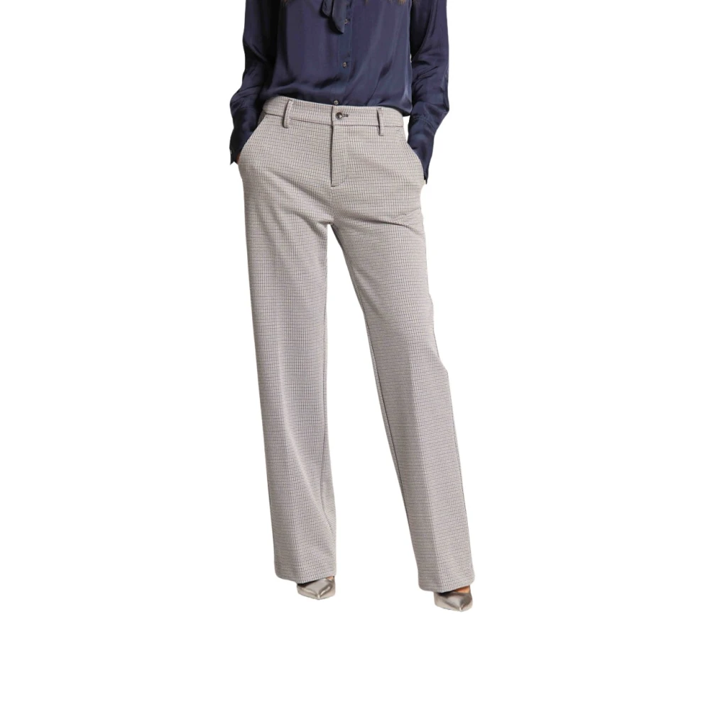 Mason's Navy Blauwe Lurex Chino Broek Gray Dames