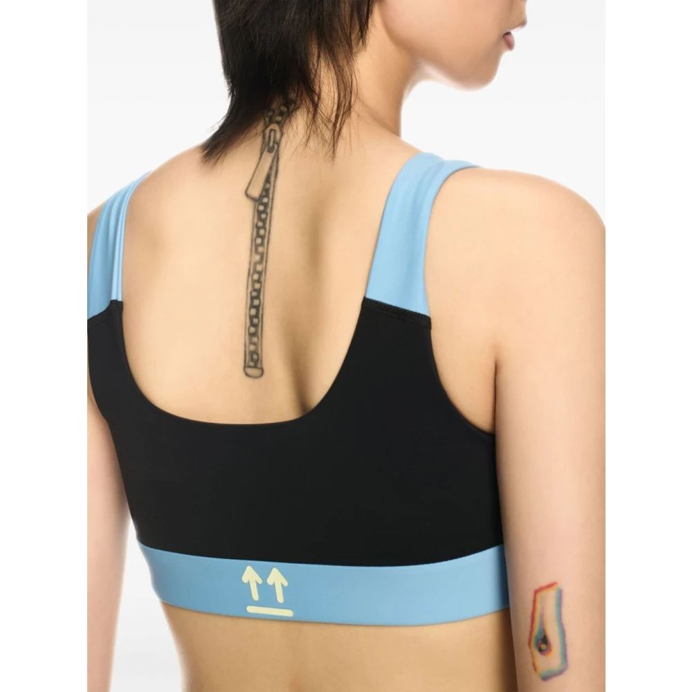 Off White Zwart Logo Onderband Scoop Neck Ondergoed Black Dames