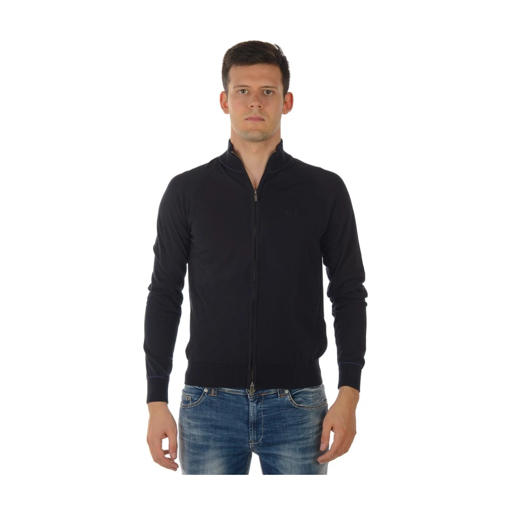 Armani Jeans Blue Zip-Throughs, Male, 2XL, Hooded Sweatshirt
