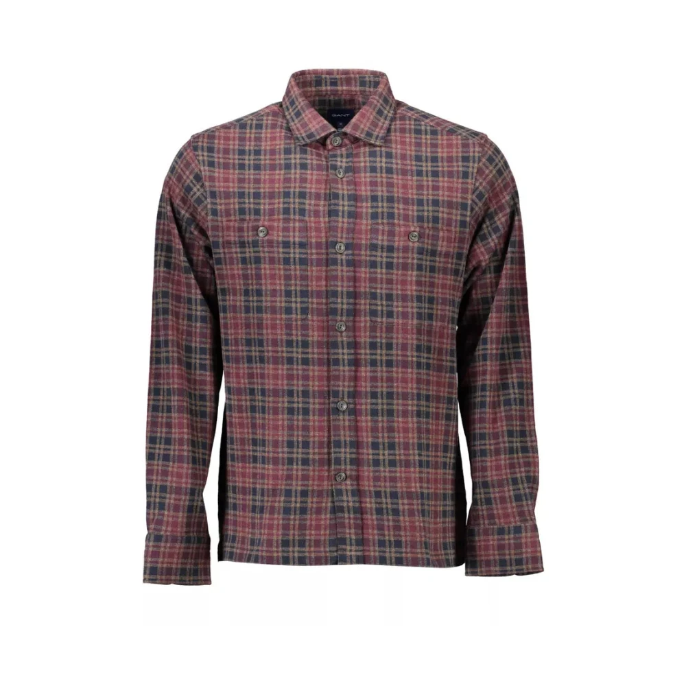 Gant Men's Brown Casual Shirts, 2XL, Cotton Shirt For