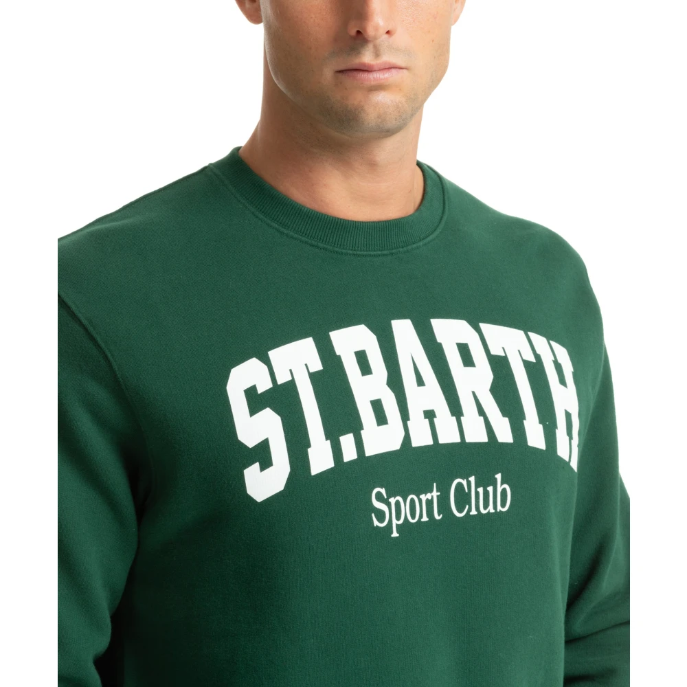 MC2 Saint Barth Gestreepte Logo Sweater Green Heren