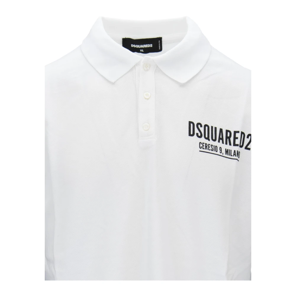 Dsquared2 Heren Knoop Polo Shirt White Heren