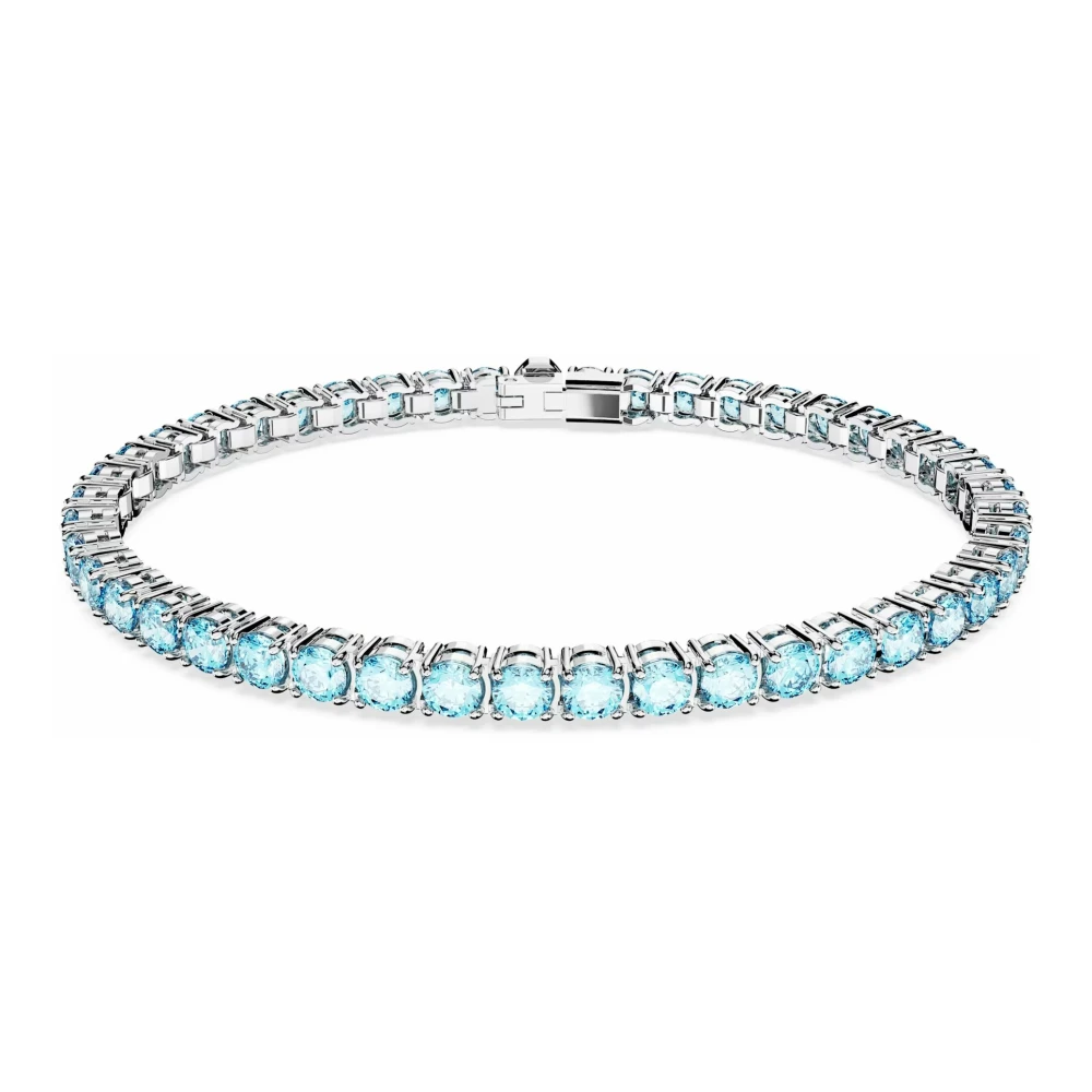 Swarovski Matrix Tennis Armband, Rundschliff, Rhodiniert Blau Extra Groß - Bild 2