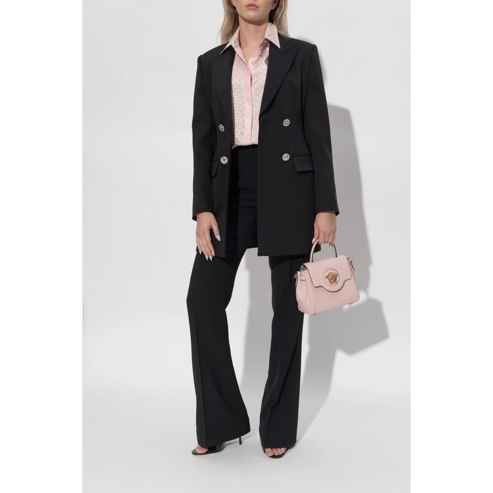 Versace Zijden overhemd met verborgen knoopsluiting Pink Dames