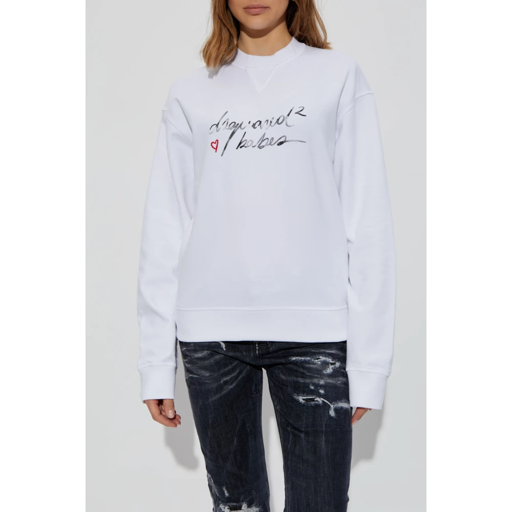 Dsquared2 Gedrukte sweatshirt White Dames