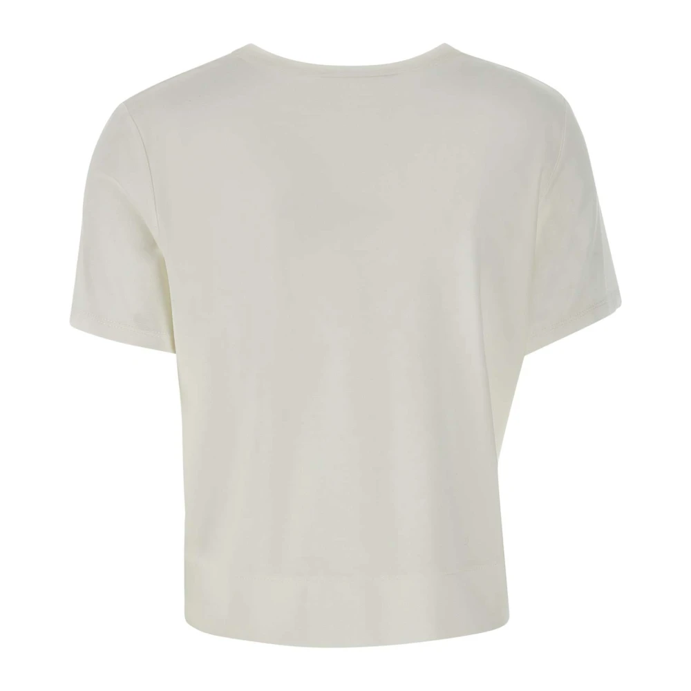 Kaos Wit T-shirt met Gouden Logo White Dames