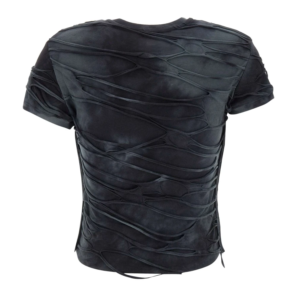 Diesel Zwarte T-shirts en Polos Lang Black Dames