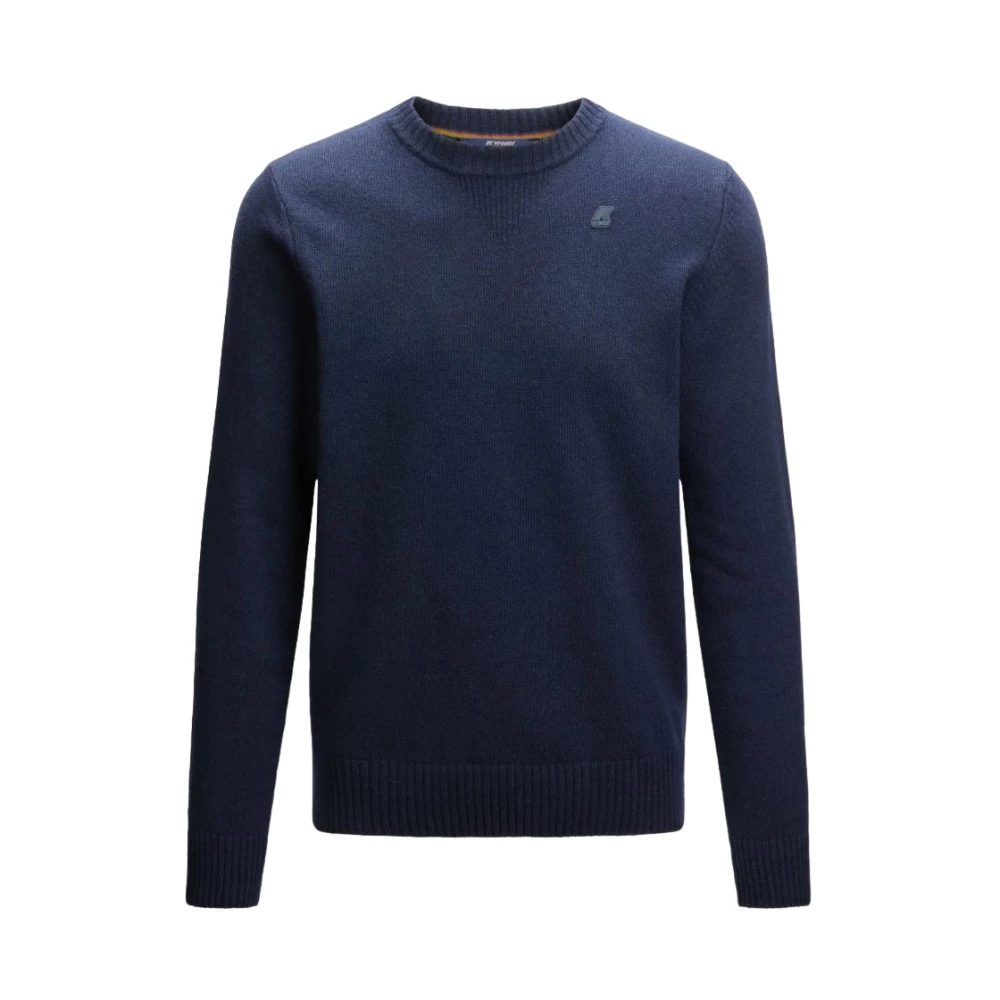 K-Way Blå Crewneck Stickad Tröja Blue, Herr