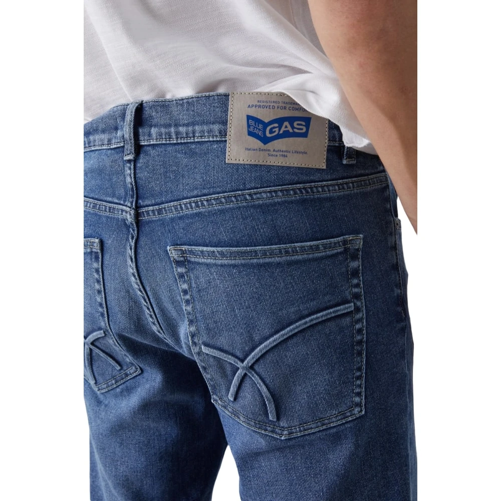 GAS Klassieke Denim Jeans met 5 Zakken Blue Heren