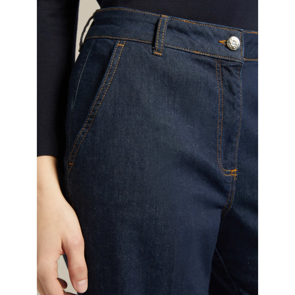 Elena Mirò Wide Trousers Blue Dames