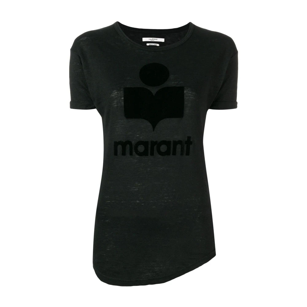 Isabel Marant Étoile Zwart linnen T-shirt Black Dames