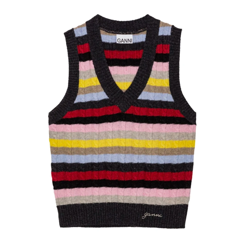 Ganni Gestreept Gebreid Mouwloos Jack Multicolor Dames