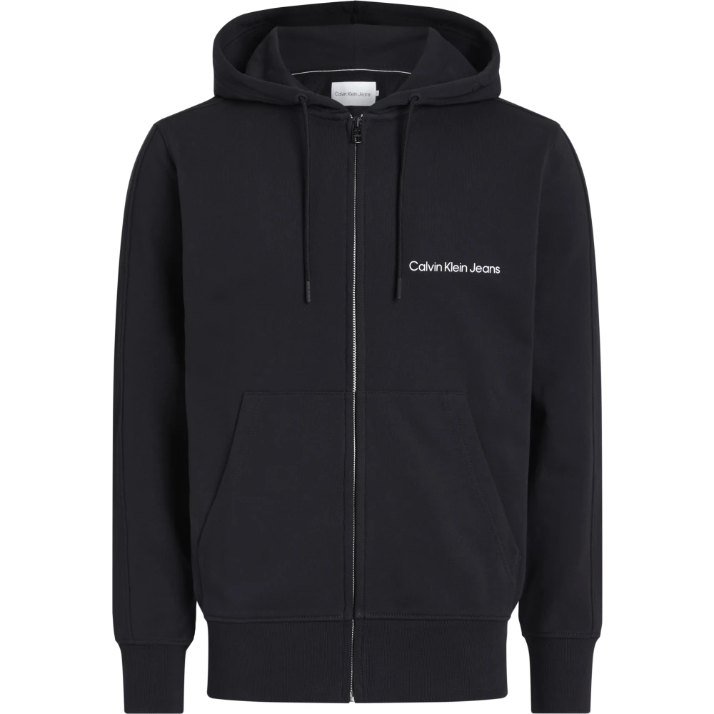 Calvin Klein Men's Black Hoodie Jumper Cotton - Zip-Throughs - 2XL - Sweatshirts & Hoodies