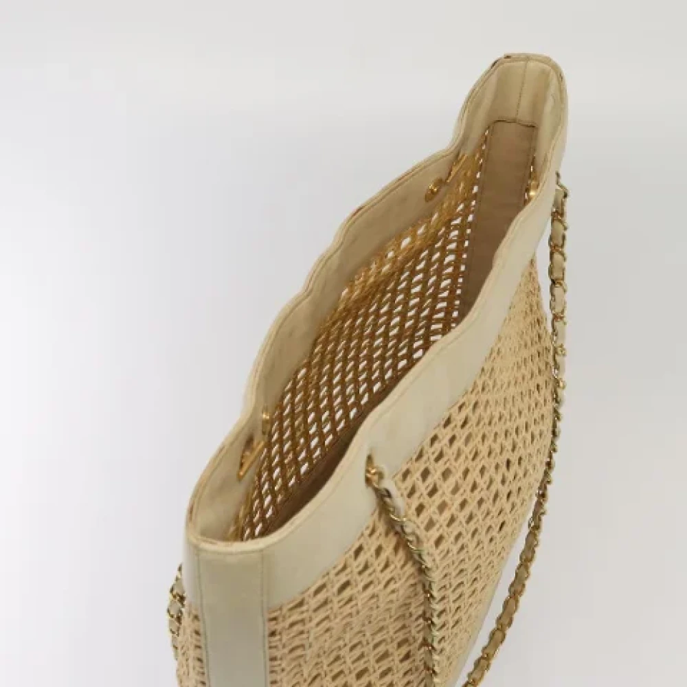 Chanel Vintage Pre-owned Fabric totes Beige Dames