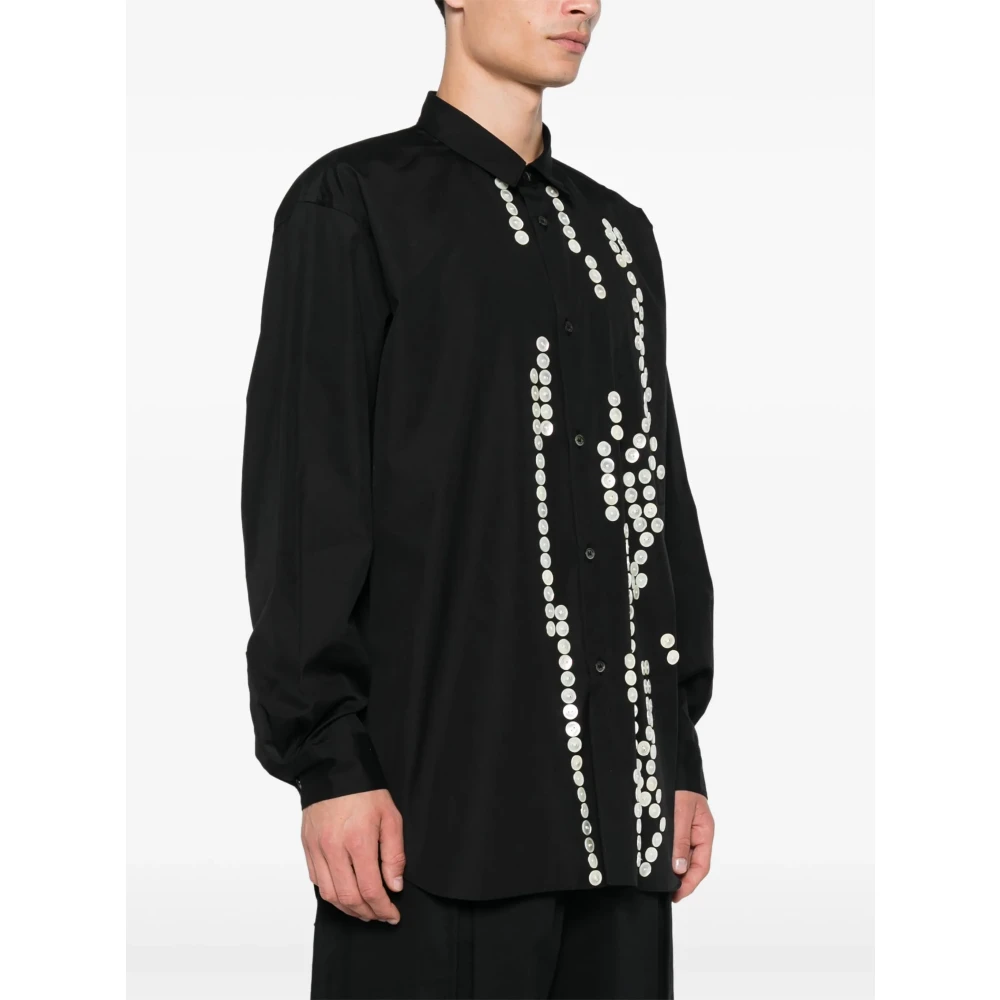 Comme des Garçons Zwarte Button-Detail Shirt met Unieke Vouwdetails Black Heren