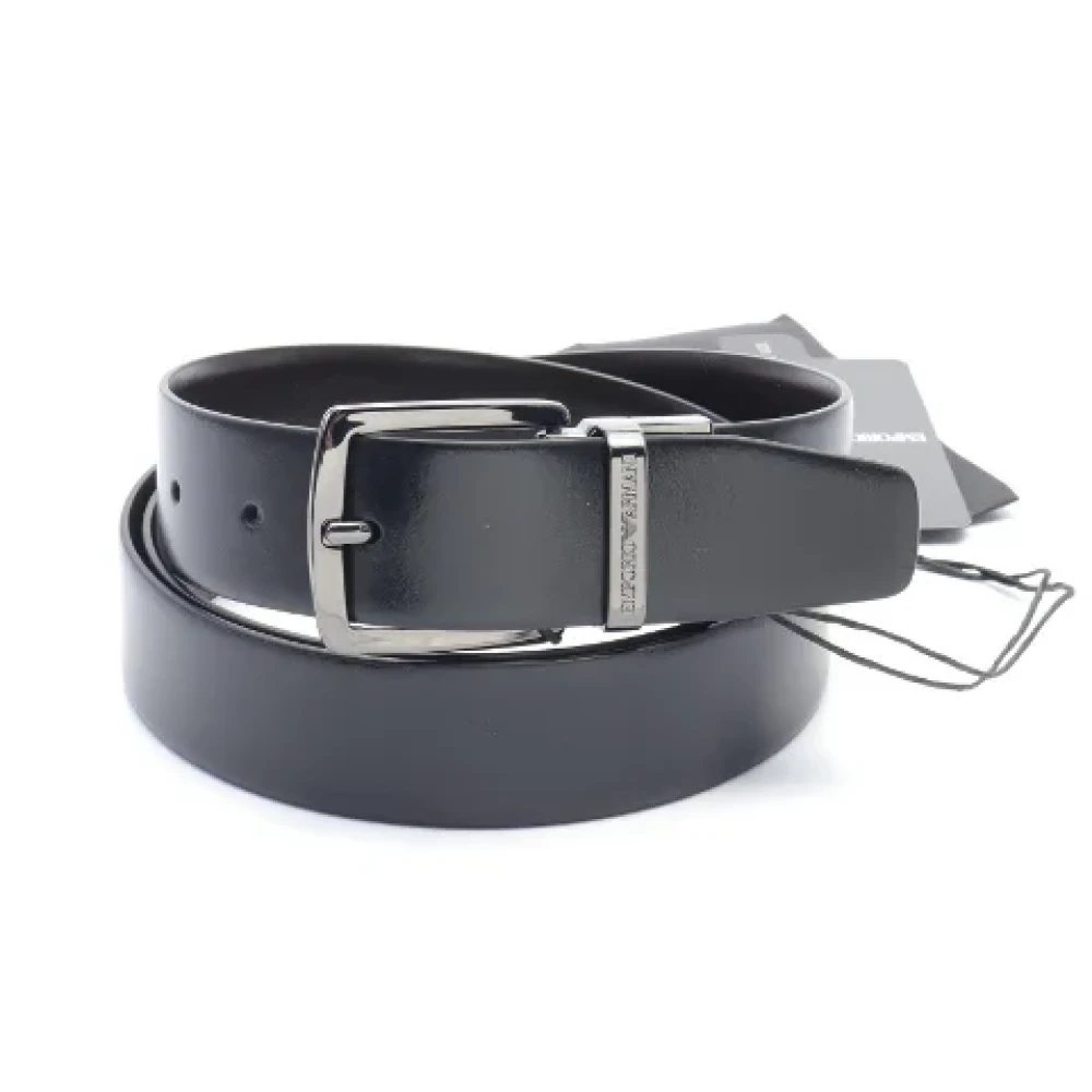 Armani Pre-owned Leather belts Black Heren