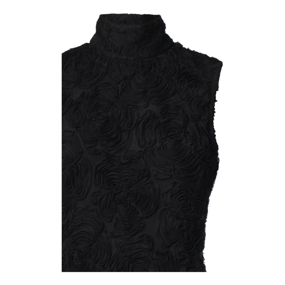 Rotate Birger Christensen Flower Mesh Maxi Jurk Black Dames