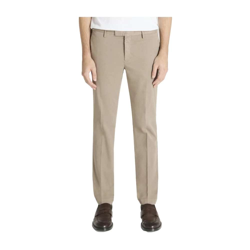 PT Torino Katoenen Heren Slim Fit Broek Beige Heren