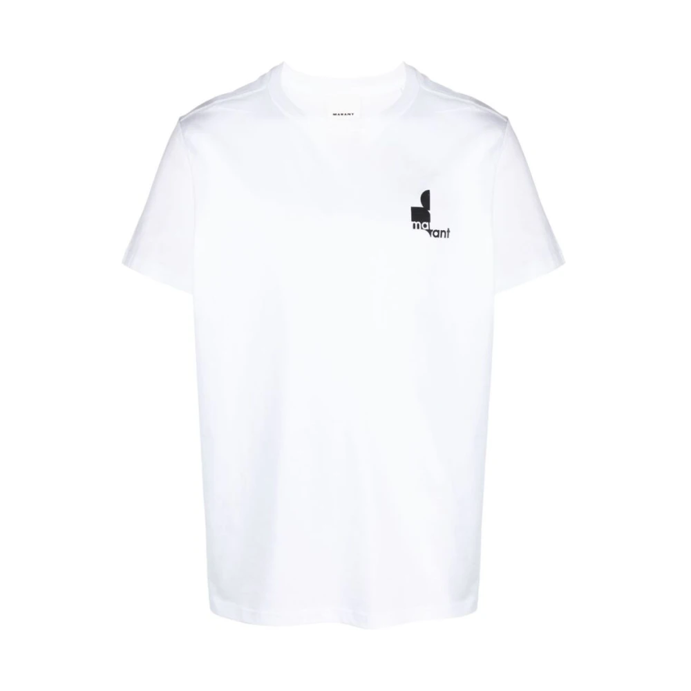 Isabel marant Biologisch Katoenen Logo Print T-shirt White Heren
