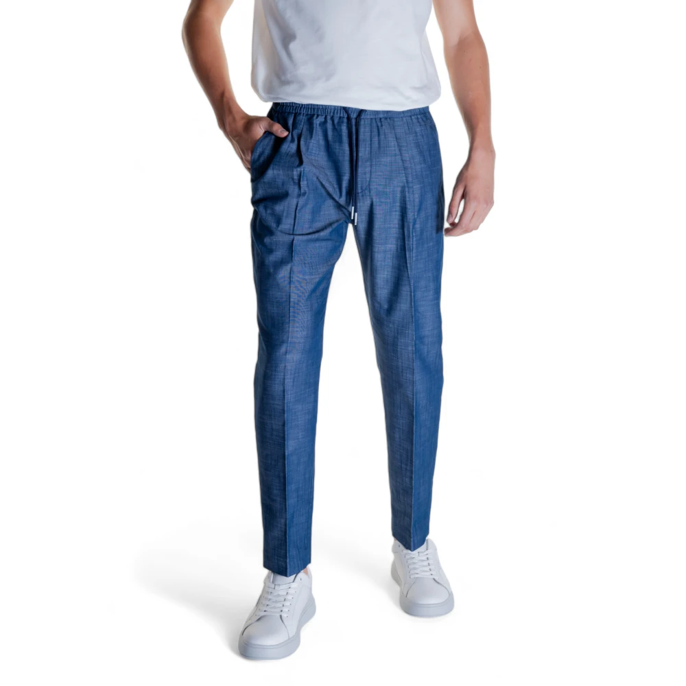 Antony Morato Blauwe katoenen broek met veters Blue Heren