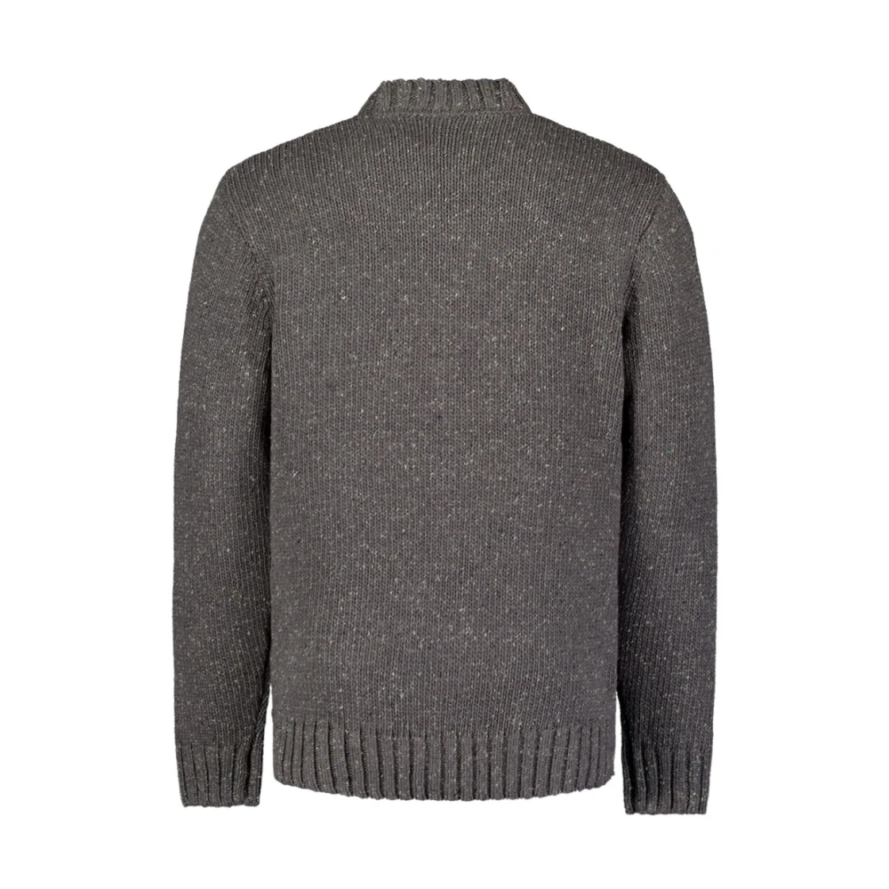 No Excess Zijden Jacquard Crewneck Pullover Aztekenprint Gray Heren