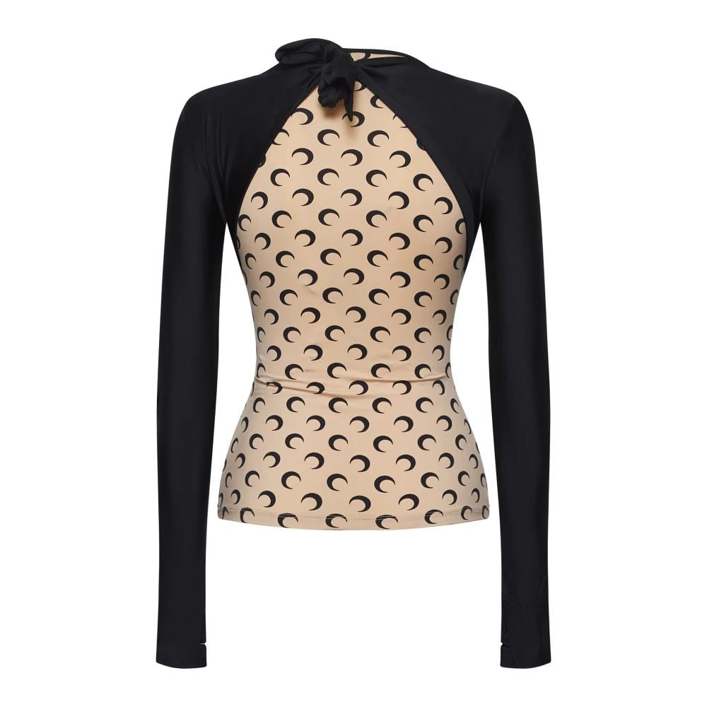 Marine Serre Zwarte Top met Stijl Black Dames