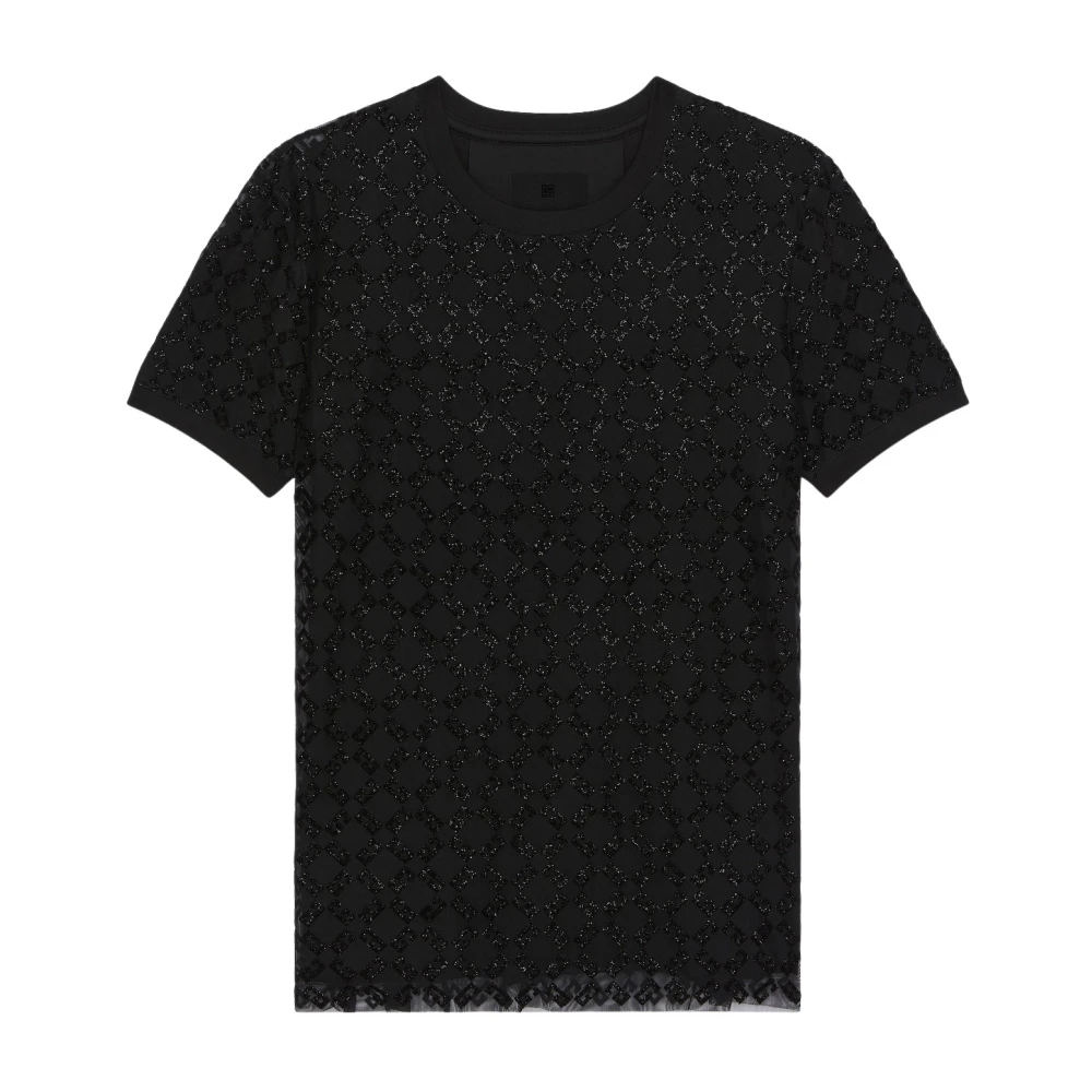 Givenchy Zwart T-shirt met Monogram 72 motief Black Dames