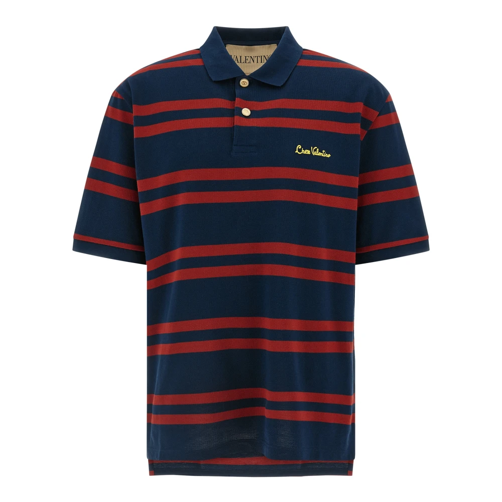 Valentino Garavani Men's Multicolor Polo Shirts, M, Chez Valentino Piqué Polo Shirt
