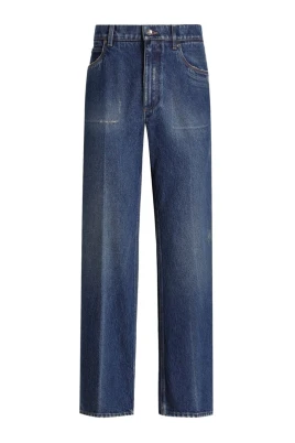 Blå Jeans med Elastisk Midja
