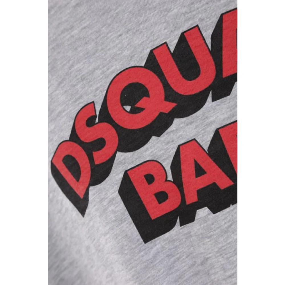 Dsquared2 Grijze T-shirt met Badass Logo Print Gray Heren