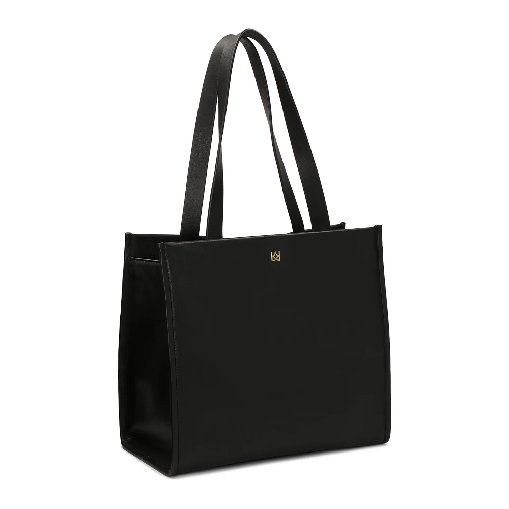 Kazar Grote zwarte leren tote tas schoudertas Black Dames