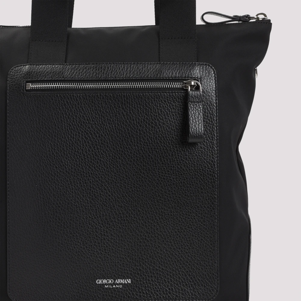 Giorgio Armani Zwarte Schoudertas Ss25 Black Heren